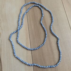 Blue Stone Beaded Necklace 17"